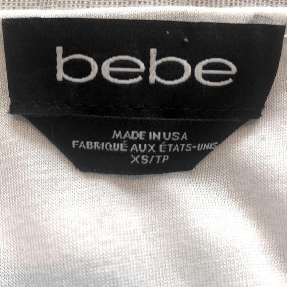 Bebe black & white striped w/yellow bottom fitted mini dress. NWOT! Sz XS - Picture 9 of 9